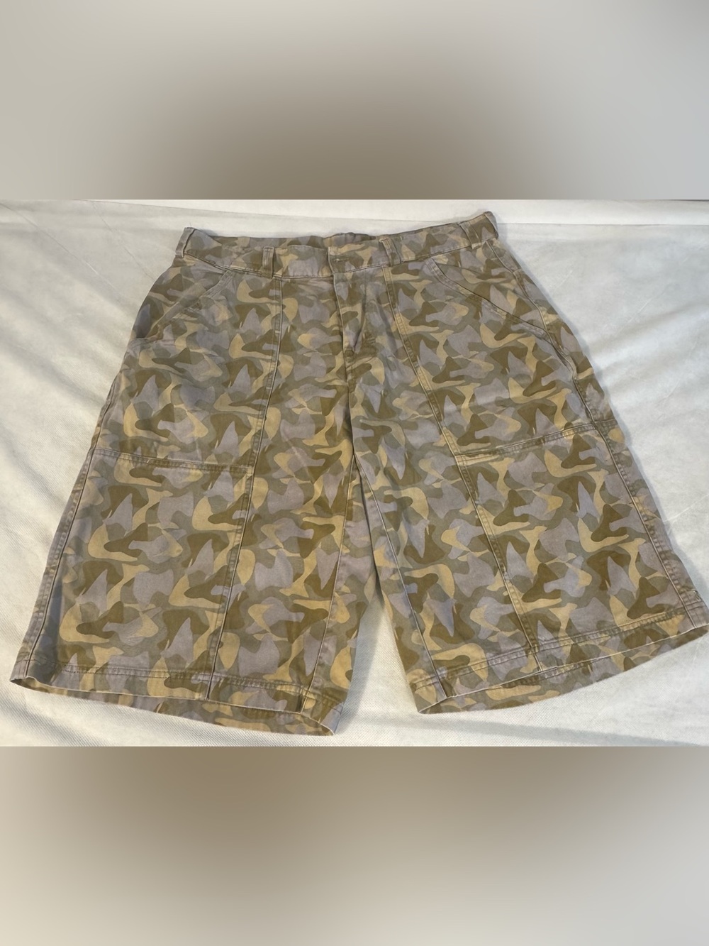 Puma Camo Cargo Shorts Mens 34 Baggy Skate Military Utility Y2K
